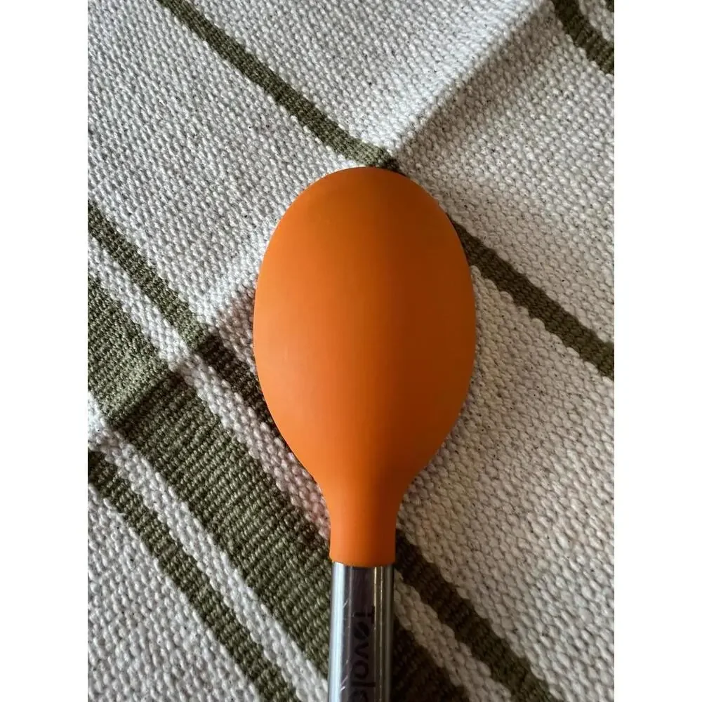 Tovolo 12 Inch Silicone And Stainless Steel Mixing Spoon In‎ Orange And Silver
